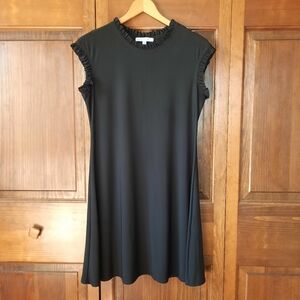🛍 Annalee + Hope Black Sleeveless Trapeze Mini Dress Ruffle Trim Size Medium